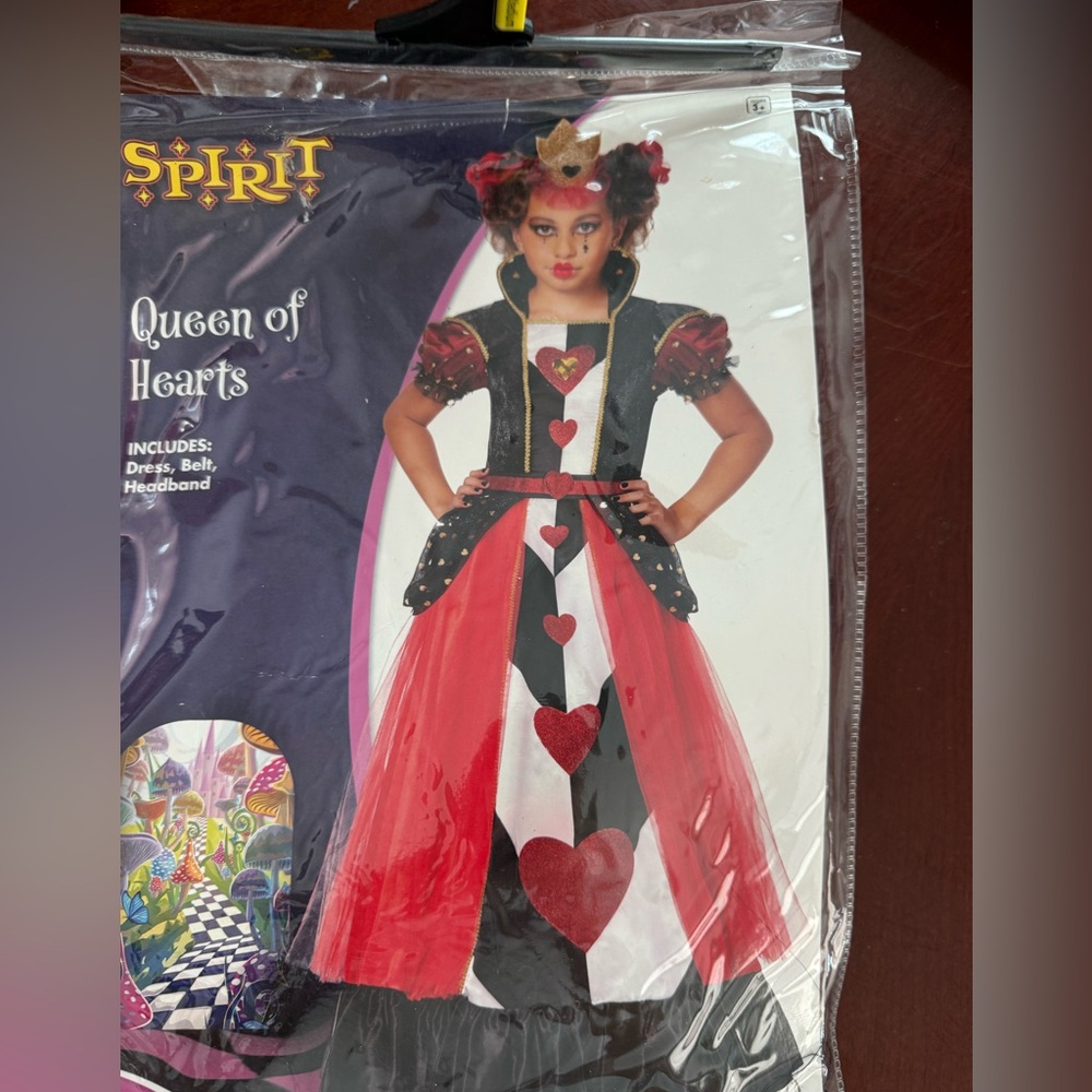 Spirit Queen of Hearts Costume - Red, Black, White